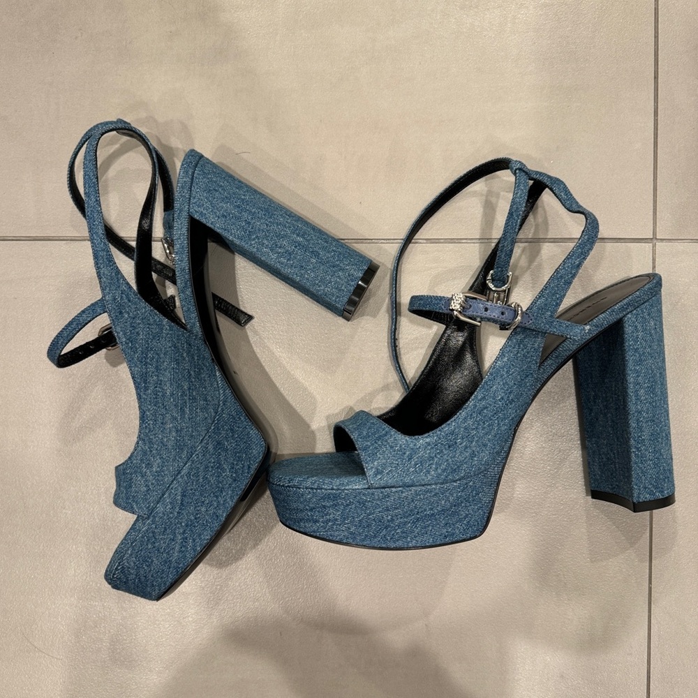 BNIB Givenchy Voyou Platform Denim Sandals - 39